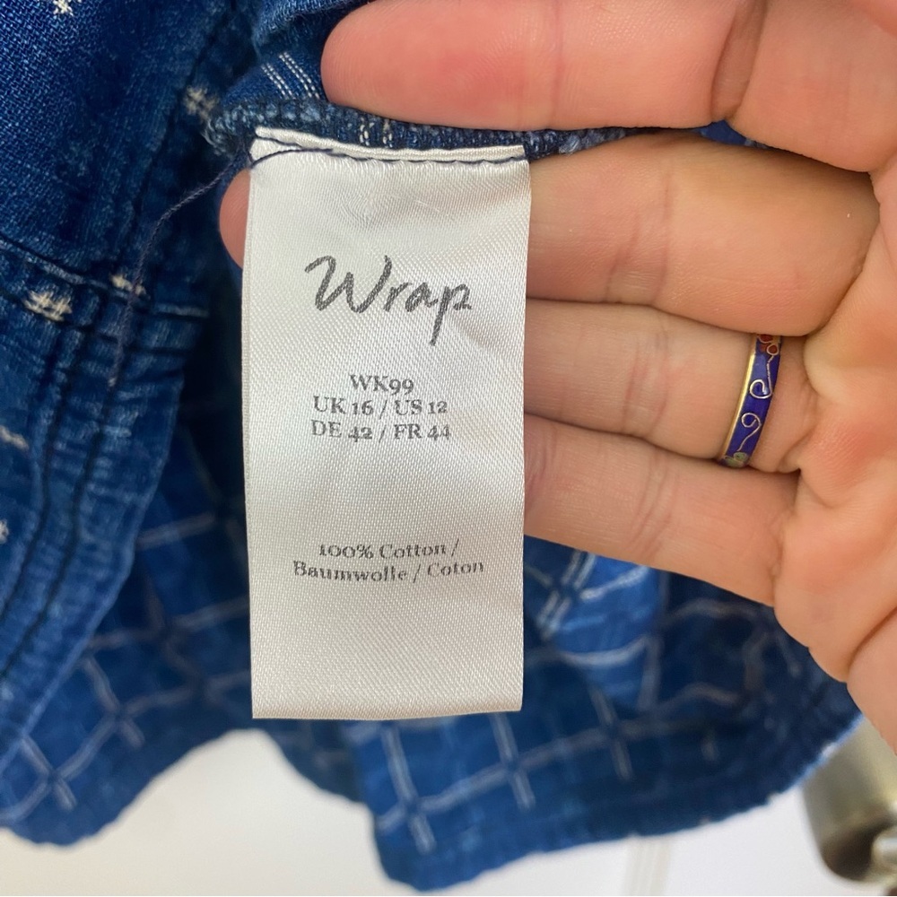 Anthropologie Wrap London Blue Button Down Denim Shirt - Picture 5 of 7